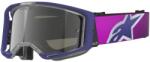Alpinestars Vision 8 Corp motokrossz szemüveg lila-átlátszó tükrös ezüst plexivel