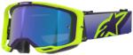 Alpinestars Vision 8 Corp motokrossz szemüveg fluo sárga-lila tükrös kék plexivel