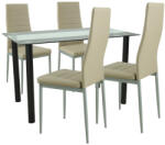 Leziter Set de masă Mezza 4+1 bej-gri (LUA120B_DA258BEG_4)