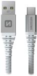 SWISSTEN 71541011 USB-A apa - USB-C apa Kevlár Adat- és töltőkábel 1, 5m - Fehér (71541011) (71541011)