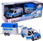 Kidsglobe Volkswagen T6 rendőrségi kisbusz lószállító utánfutóval (520359)