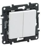Legrand NiloéStep 105 2x1P csillárkapcsoló betét közp. fedéllel fehér süllyesztett rugós IP20 LEGRAND - 863105