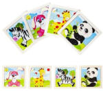  Állatos, 9 darabos fa puzzle gyerekeknek (4db)