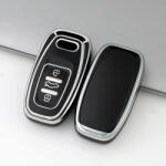  Audi 3 gombos smart kulcs TPU tok fekete ezüst (TAU008EFK)