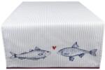 Clayre & Eef Asztali futó - 50x140cm - Sea and Fish