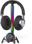 PadForce Suport RGB PadForce® de casti cu x 2 USB, x 1 Type-C, Music Sync, Gaming, Negru