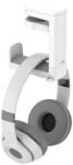 PadForce Suport PadForce® birou de casti, organizator cabluri, multifunctional, anti-alunecare, rotire 360 pentru Gaming, Streaming, Office - Alb