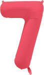 riethmüller Számos lufi 34" 86cm óriás neon Piros (Rózsaszín) fólia szám, számjegy 7-es, (LUFI722422)