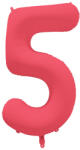 riethmüller Számos lufi 34" 86cm óriás neon Piros (Rózsaszín) szám, számjegy 5-ös, (LUFI936750)