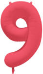 riethmüller Számos lufi 34" 86cm óriás neon Piros (Rózsaszín) fólia szám, számjegy 9-es, (LUFI626734)