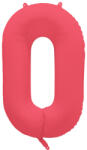 riethmüller Számos lufi 34" 86cm óriás neon piros (rózsaszín) fólia szám, számjegy 0, (LUFI937465)