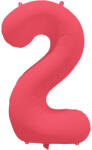 riethmüller Számos lufi 34" 86cm óriás neon Piros (Rózsaszín) szám, számjegy 2-es, (LUFI180677)