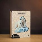  Sarki jegesmedve család fa puzzle M Prémium fa doboz