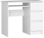 AKORD Birou calculator, placa laminata, 3 sertare, dreapta, 1 raft, alb, 90x50x77 cm (165823-AK)