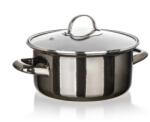 BANQUET METALLIC Black zománcozott, 20 cm 2 l, fedővel (A26651)