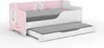 Wooden Toys Lilu Gyerekágy - Laminált Fronttal és Oldallal, 160x80 cm, Matraccal és Ágyazható Ágyneműtartóval, 140x70 cm Matraccal, Hercegnős