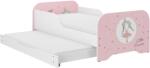 Wooden Toys Miki Gyerekágy - 160x80 cm, Matraccal és Ágyazható Ágyneműtartóval, 140x70 cm Matraccal, Hercegnős