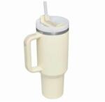 Newalor Cana Termica din Inox cu Paie, Perete Dublu, 1183 ml, Crem, Newalor (MRK-NW17Crem)