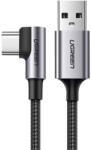 UGREEN Us284 Adatkábel Usb - Type-C, Cipőfűző, Fekete