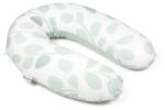 Doomoo Perna mare pentru gravide si bebelusi 3 in 1 bumbac organic Doomoo Buddy Leaves Aqua Green (B31)
