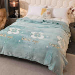 Jojo Home Patura pufoasa cocolino 200x230cm, verde, flori-F083 (F083) Patura