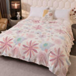 Jojo Home Patura pufoasa cocolino 200x230cm, alba, flori-F089 (F089) Patura