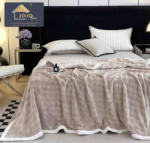 Jojo Home Patura cocolino 200x230cm, gofrata cu bordura alba, cappuccino-F064 (F064) Patura