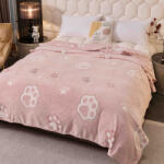 Jojo Home Patura pufoasa cocolino 200x230cm, roz, Puppy Paw-F079 (F079) Patura