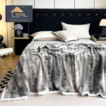 Jojo Home Patura cocolino 200x230cm, gofrata cu bordura alba, gri-alba-F074 (F074) Patura