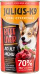 Julius-K9 teljes értékű állateledel felnőtt kutyák számára mártásban marhával + májjal 1230 g - ecofamily