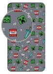 Jerry Fabrics Cearceaf pentru copii gri din bumbac pentru pat de o persoană cu elastic 90x200 cm Minecraft "We got this" - Jerry Fabrics