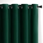 Restilo Draperie verde-închis dimout (semi-opacă) din catifea 140x245 cm Eyelets - Restilo