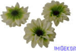  Dália selyemvirág fej D11-12cm - Krém-Zöld