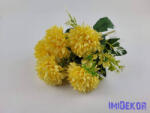  Krizantém 7v selyem csokor 31cm - Sárga