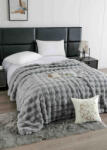 Jojo Home Patura cocolino de lux din blana artificala de iepure 200x230cm, gri deschis-F091 (F091) Patura