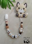 Baby Panda Névre szóló rágcsalánc - Róka - bézs