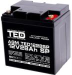 Ted electric Оловна батерия AGM 12V / 26 Ah/28, 5Ah - 166 / 176 / 125mm терминал F13(M5) TED ELECTRIC (TED-12V-26AH) - zettabytex