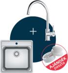 Franke BELL BCX 610-51 nemesacél mosogató + LINA XL J csap szett FR1301186