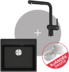 Franke MARIS 2.0 MRG 610-52 TL gránit mosogató + ACTIVE PLUS L DOCCIA csap fekete szett FR1301192