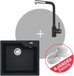 Franke URBAN 2.0 UBG 610-50 gránit mosogató + SIRIUS L DOCCIA csap fekete szett FR1301193
