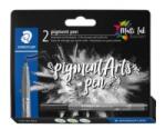 STAEDTLER Filctoll, 1 mm, kúpos, 2 db, 'Pigment pen 376', intenzív fekete (TS37699BK210) (TS37699BK210)