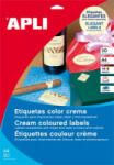 APLI Etikett, 210x297 mm, színes, , krémszínű, 20 etikett/csomag (LCA11802) (LCA11802) - aqua