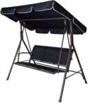 ROJAPLAST CONFORT Kerti Hintaágy - 3 Fős, Tetővel, Fekete