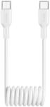 PURO 25W USB-C Spiral Cable - USB-C 1m - White (PUCCC25WSPWHI) - vexio
