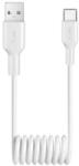 PURO 10W USB-A - USB-C Spiral Cable 1m - White (PUCAC10WSPWHI) - vexio