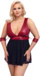 Cottelli Чорапогащник с плюсови размери Red Bondage, XXXL