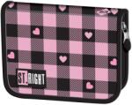 UNIPAP St. Right Rózsazín-fekete szívecske mintás kihajtható tolltartó PC03 20, 5x14x3, 5cm (680410) - innotechshop