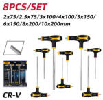 Deli T-szárú lapos végű imbuszkulcs készlet 8 db-os DL233108