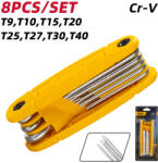 Deli Összecsukható Torx imbuszkulcs készlet T9-T40 DL234308