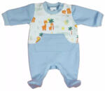  Belül bolyhos hosszú ujjú rugdalózó Szafaris mintával (62) kék